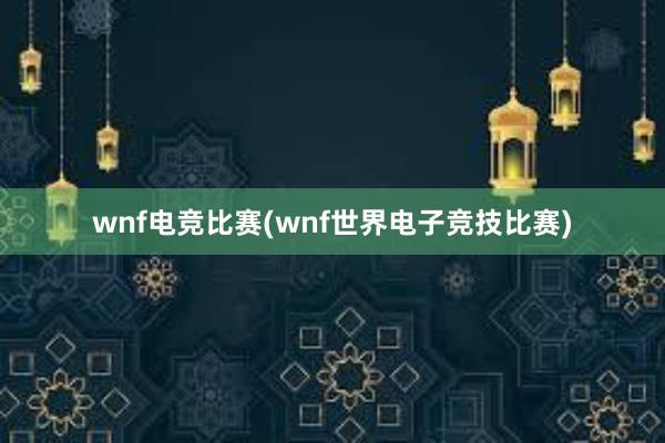 wnf电竞比赛(wnf世界电子竞技比赛)