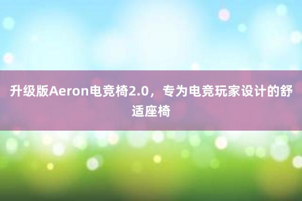 升级版Aeron电竞椅2.0，专为电竞玩家设计的舒适座椅