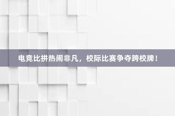 电竞比拼热闹非凡，校际比赛争夺跨校牌！