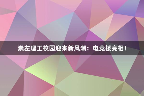 崇左理工校园迎来新风潮：电竞楼亮相！