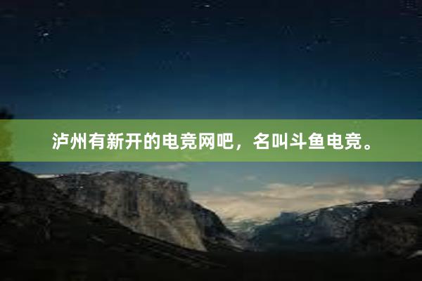 泸州有新开的电竞网吧，名叫斗鱼电竞。