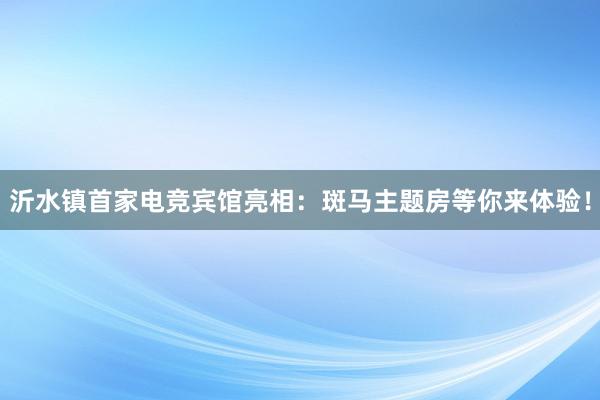 沂水镇首家电竞宾馆亮相：斑马主题房等你来体验！