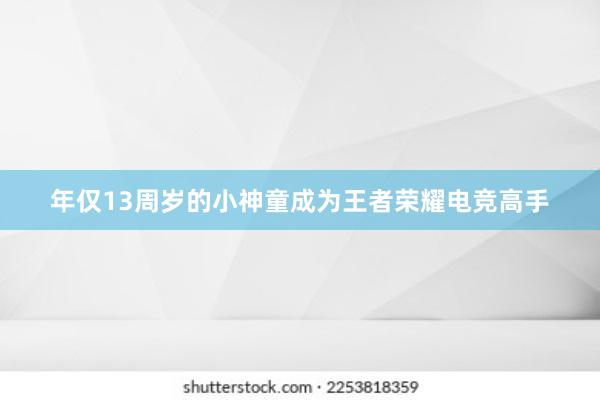 年仅13周岁的小神童成为王者荣耀电竞高手