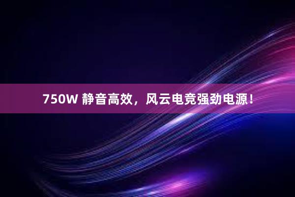 750W 静音高效，风云电竞强劲电源！